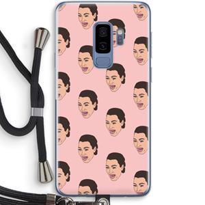 CaseCompany Ugly Cry Call: Samsung Galaxy S9 Plus Transparant Hoesje met koord