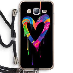 CaseCompany Melts My Heart: Samsung Galaxy J3 (2016) Transparant Hoesje met koord