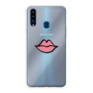 CaseCompany Kusje: Samsung Galaxy A20s Transparant Hoesje