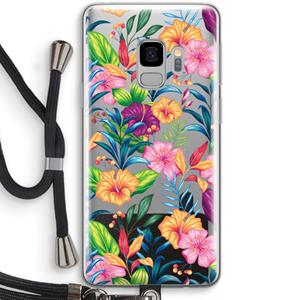 CaseCompany Tropisch 2: Samsung Galaxy S9 Transparant Hoesje met koord