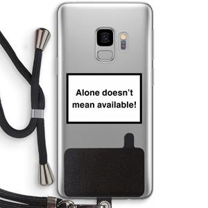 CaseCompany Alone: Samsung Galaxy S9 Transparant Hoesje met koord