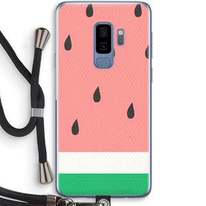 CaseCompany Watermeloen: Samsung Galaxy S9 Plus Transparant Hoesje met koord