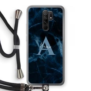 CaseCompany Midnight Marble: Xiaomi Redmi 9 Transparant Hoesje met koord