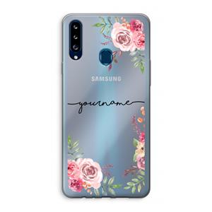 CaseCompany Rozen: Samsung Galaxy A20s Transparant Hoesje