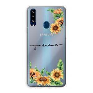 CaseCompany Zonnebloemen: Samsung Galaxy A20s Transparant Hoesje