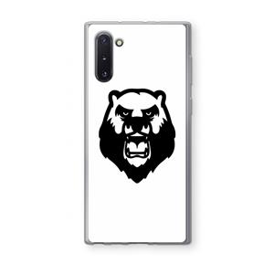 CaseCompany Angry Bear (white): Samsung Galaxy Note 10 Transparant Hoesje