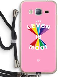 CaseCompany Het Leven Is Mooi: Samsung Galaxy J3 (2016) Transparant Hoesje met koord