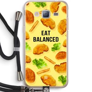 CaseCompany Eat Balanced: Samsung Galaxy J3 (2016) Transparant Hoesje met koord