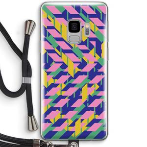 CaseCompany Skew Blush 1: Samsung Galaxy S9 Transparant Hoesje met koord