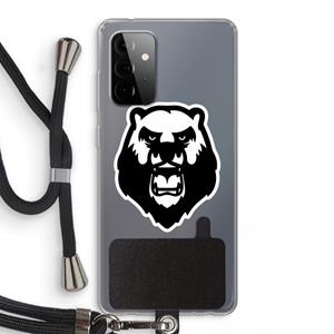 CaseCompany Angry Bear (white): Samsung Galaxy A72 5G Transparant Hoesje met koord