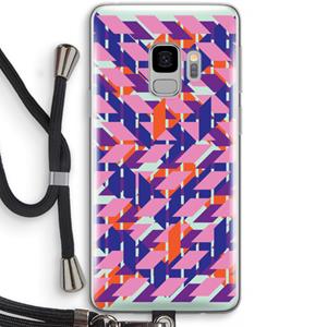 CaseCompany Skew Blush 3: Samsung Galaxy S9 Transparant Hoesje met koord