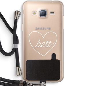 CaseCompany Best heart pastel: Samsung Galaxy J3 (2016) Transparant Hoesje met koord