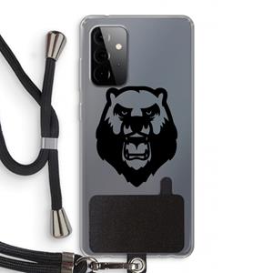 CaseCompany Angry Bear (black): Samsung Galaxy A72 5G Transparant Hoesje met koord