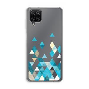 CaseCompany Gekleurde driehoekjes blauw: Samsung Galaxy A12 Transparant Hoesje