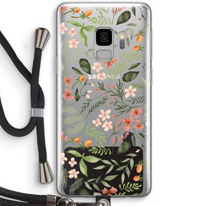 CaseCompany Sweet little flowers: Samsung Galaxy S9 Transparant Hoesje met koord