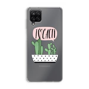 CaseCompany I love cacti: Samsung Galaxy A12 Transparant Hoesje