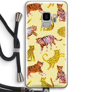 CaseCompany Cute Tigers and Leopards: Samsung Galaxy S9 Transparant Hoesje met koord