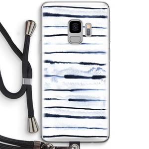 CaseCompany Ink Stripes: Samsung Galaxy S9 Transparant Hoesje met koord