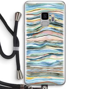 CaseCompany Watercolor Agate: Samsung Galaxy S9 Transparant Hoesje met koord