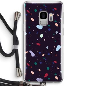 CaseCompany Dark Rounded Terrazzo: Samsung Galaxy S9 Transparant Hoesje met koord