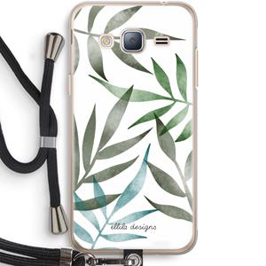 CaseCompany Tropical watercolor leaves: Samsung Galaxy J3 (2016) Transparant Hoesje met koord