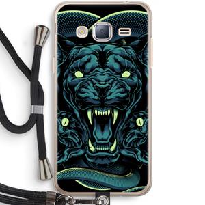 CaseCompany Cougar and Vipers: Samsung Galaxy J3 (2016) Transparant Hoesje met koord