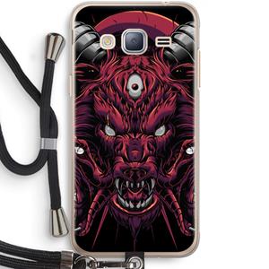 CaseCompany Hell Hound and Serpents: Samsung Galaxy J3 (2016) Transparant Hoesje met koord