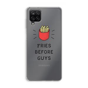 CaseCompany Fries before guys: Samsung Galaxy A12 Transparant Hoesje