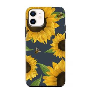CaseCompany Sunflower and bees: iPhone 12 mini Tough Case