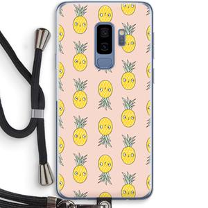 CaseCompany Ananas: Samsung Galaxy S9 Plus Transparant Hoesje met koord