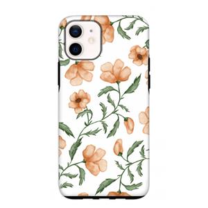 CaseCompany Peachy flowers: iPhone 12 mini Tough Case