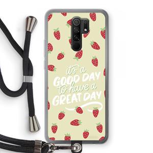 CaseCompany Don't forget to have a great day: Xiaomi Redmi 9 Transparant Hoesje met koord