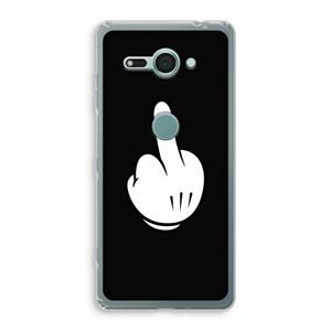 CaseCompany Middle finger black: Sony Xperia XZ2 Compact Transparant Hoesje