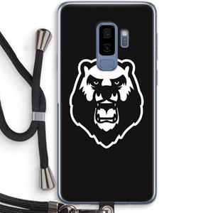 CaseCompany Angry Bear (black): Samsung Galaxy S9 Plus Transparant Hoesje met koord