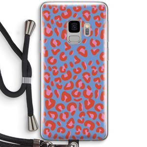 CaseCompany Leopard blue: Samsung Galaxy S9 Transparant Hoesje met koord