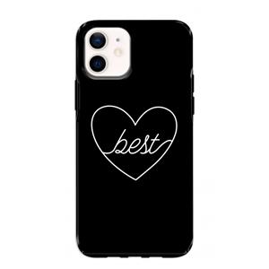 CaseCompany Best heart black: iPhone 12 mini Tough Case
