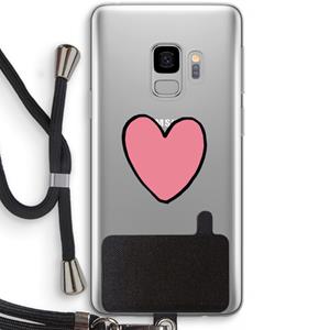 CaseCompany Hartje: Samsung Galaxy S9 Transparant Hoesje met koord