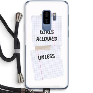 CaseCompany No Girls Allowed Unless: Samsung Galaxy S9 Plus Transparant Hoesje met koord
