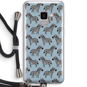 CaseCompany Zebra: Samsung Galaxy S9 Transparant Hoesje met koord