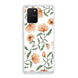 CaseCompany Peachy flowers: Samsung Galaxy S10 Lite Transparant Hoesje