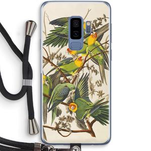 CaseCompany Carolinaparkiet: Samsung Galaxy S9 Plus Transparant Hoesje met koord