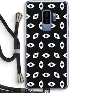 CaseCompany Eyes pattern: Samsung Galaxy S9 Plus Transparant Hoesje met koord