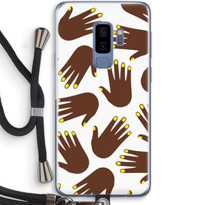 CaseCompany Hands dark: Samsung Galaxy S9 Plus Transparant Hoesje met koord