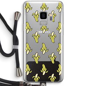 CaseCompany Bananas: Samsung Galaxy S9 Transparant Hoesje met koord