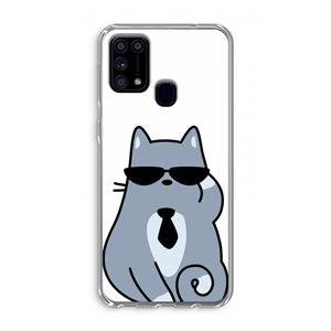 CaseCompany Cool cat: Samsung Galaxy M31 Transparant Hoesje