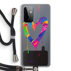 CaseCompany Melts My Heart: Samsung Galaxy A72 5G Transparant Hoesje met koord