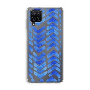 CaseCompany Blauwe pijlen: Samsung Galaxy A12 Transparant Hoesje