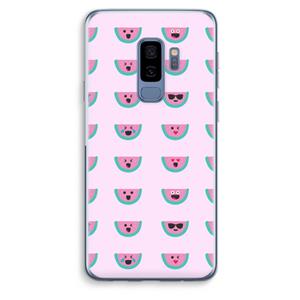 CaseCompany Smiley watermeloenprint: Samsung Galaxy S9 Plus Transparant Hoesje