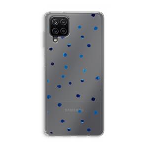 CaseCompany Blauwe stippen: Samsung Galaxy A12 Transparant Hoesje