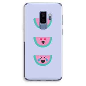 CaseCompany Smiley watermeloen: Samsung Galaxy S9 Plus Transparant Hoesje
